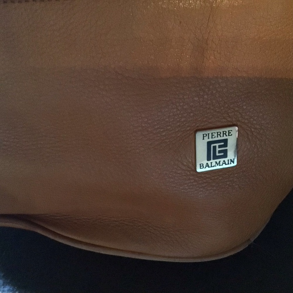 Pierre BALMAIN/ Vintage Pebbled Leather Crossbody Bucket Bag - Picture 5 of 7